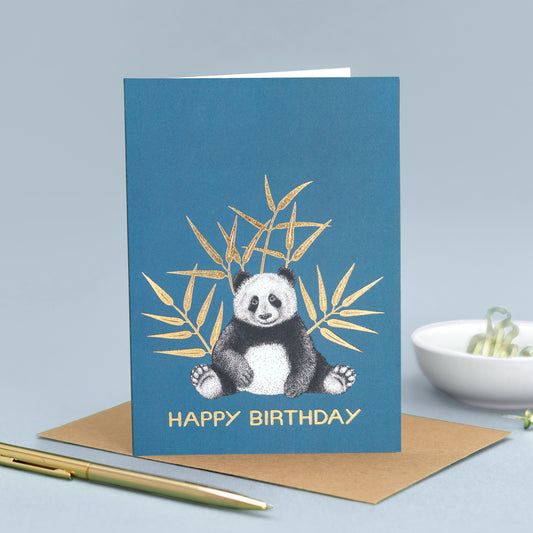 Luxury panda birthday card