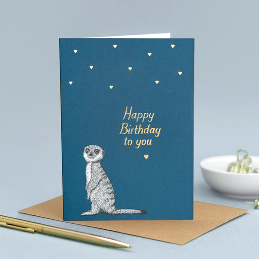 Luxury meerkat birthday card