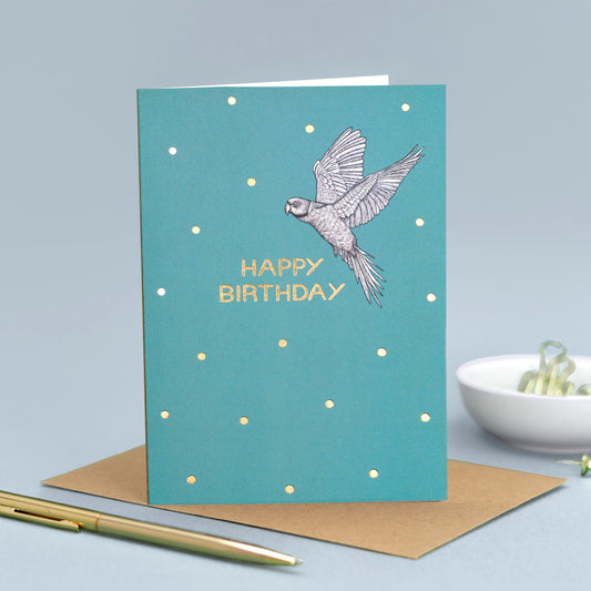 Luxury parakeet birthday card