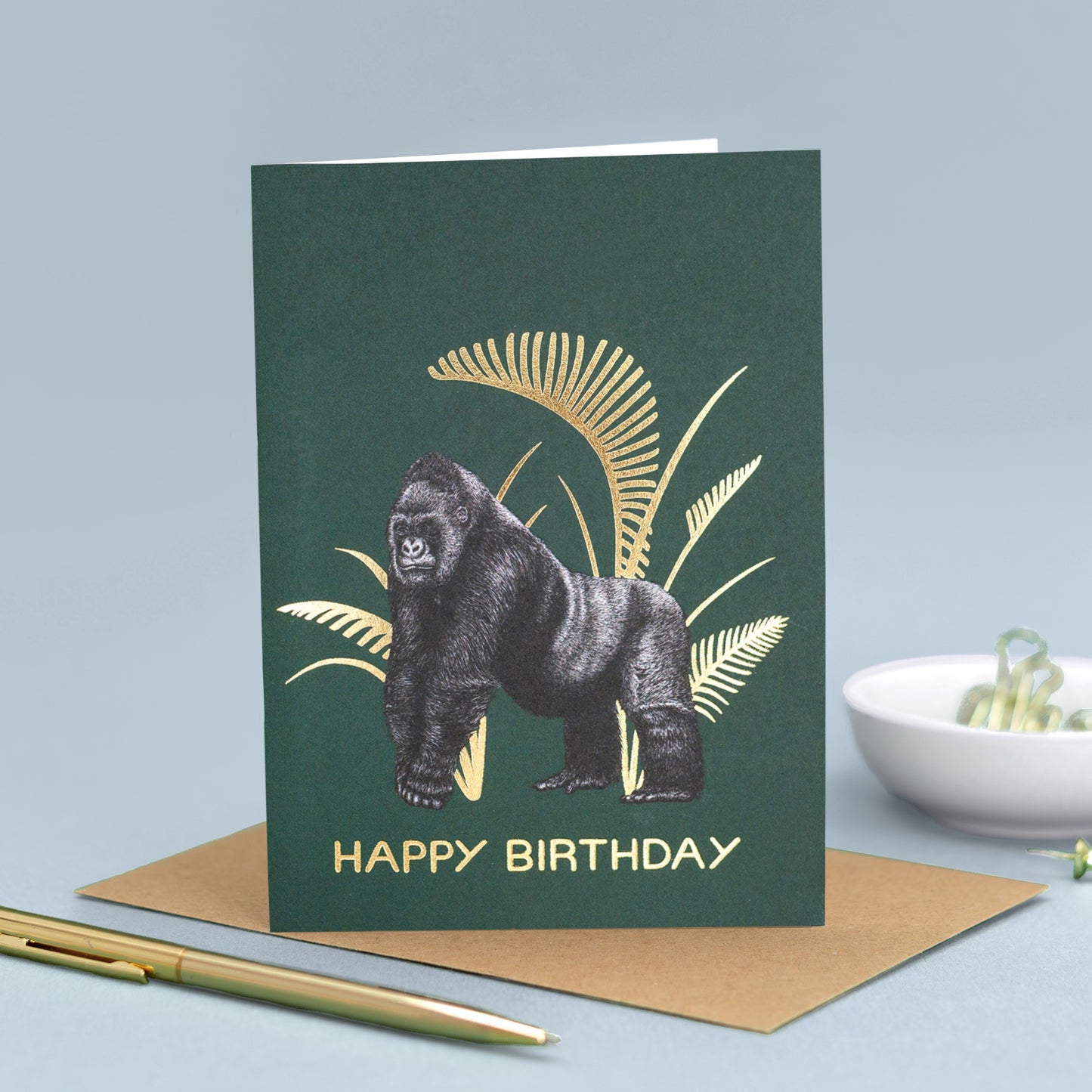 Luxury gorilla birthday card
