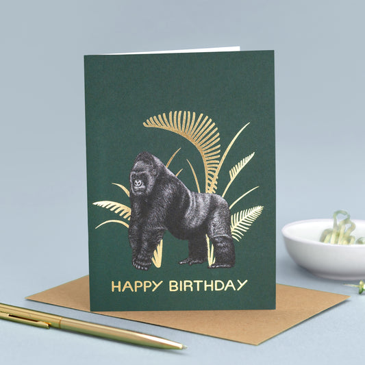 Luxury gorilla birthday card