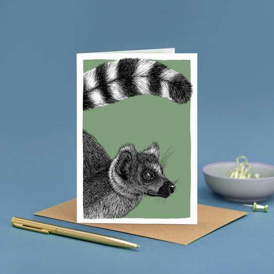 Ring-tailed lemur note card
