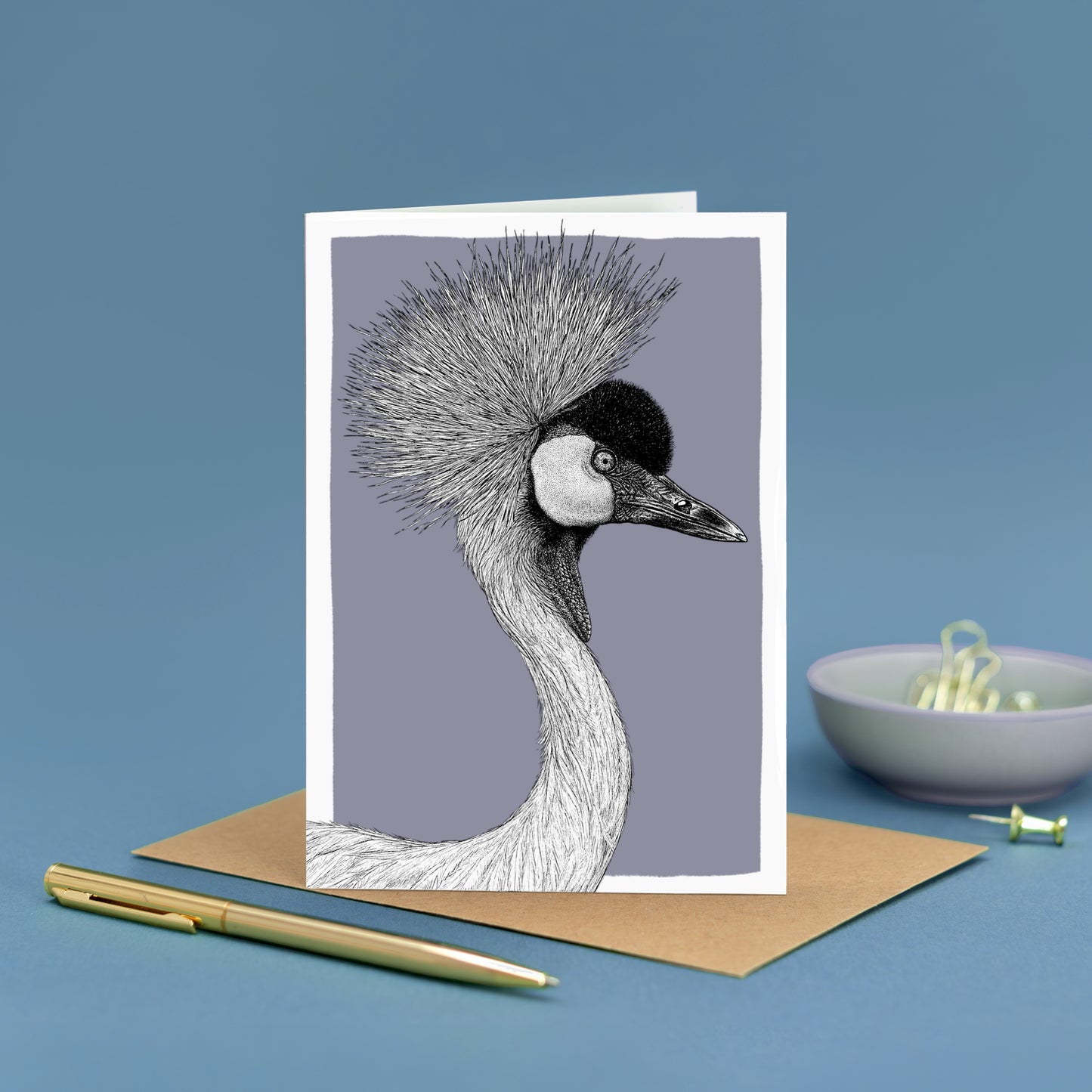 African crowned crane note card