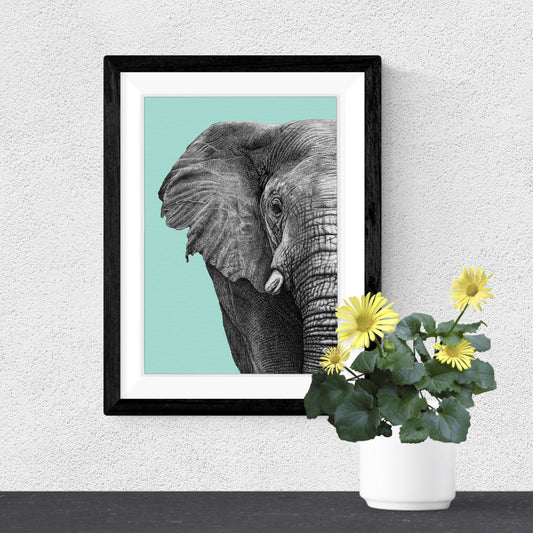 African elephant art print