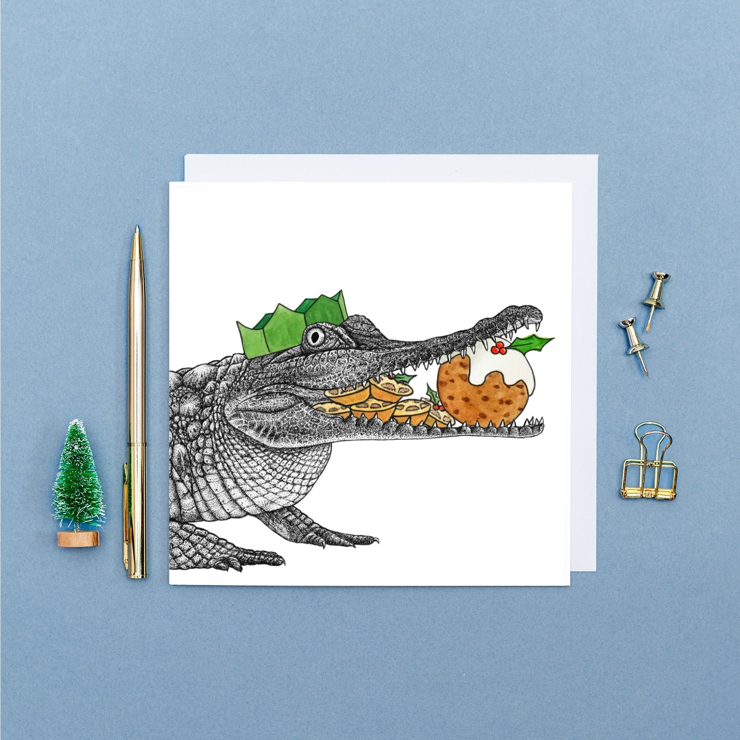Crocodile Christmas card