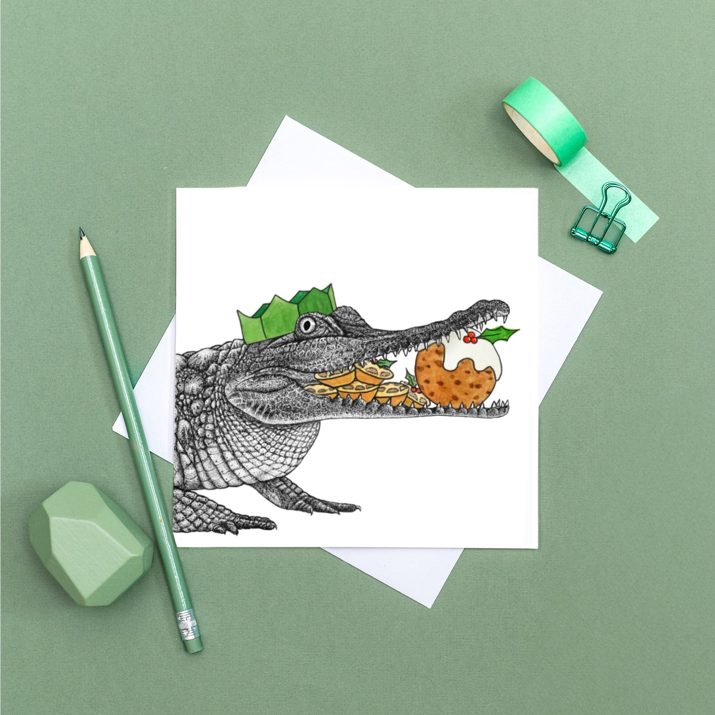 Crocodile Christmas card