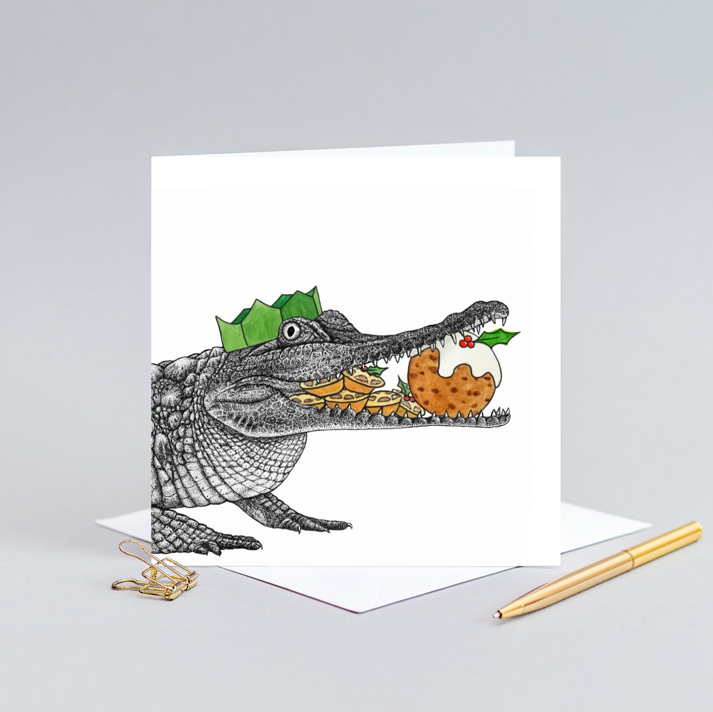 Crocodile Christmas card