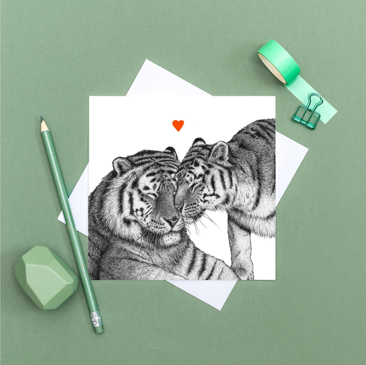 Tiger love greetings card
