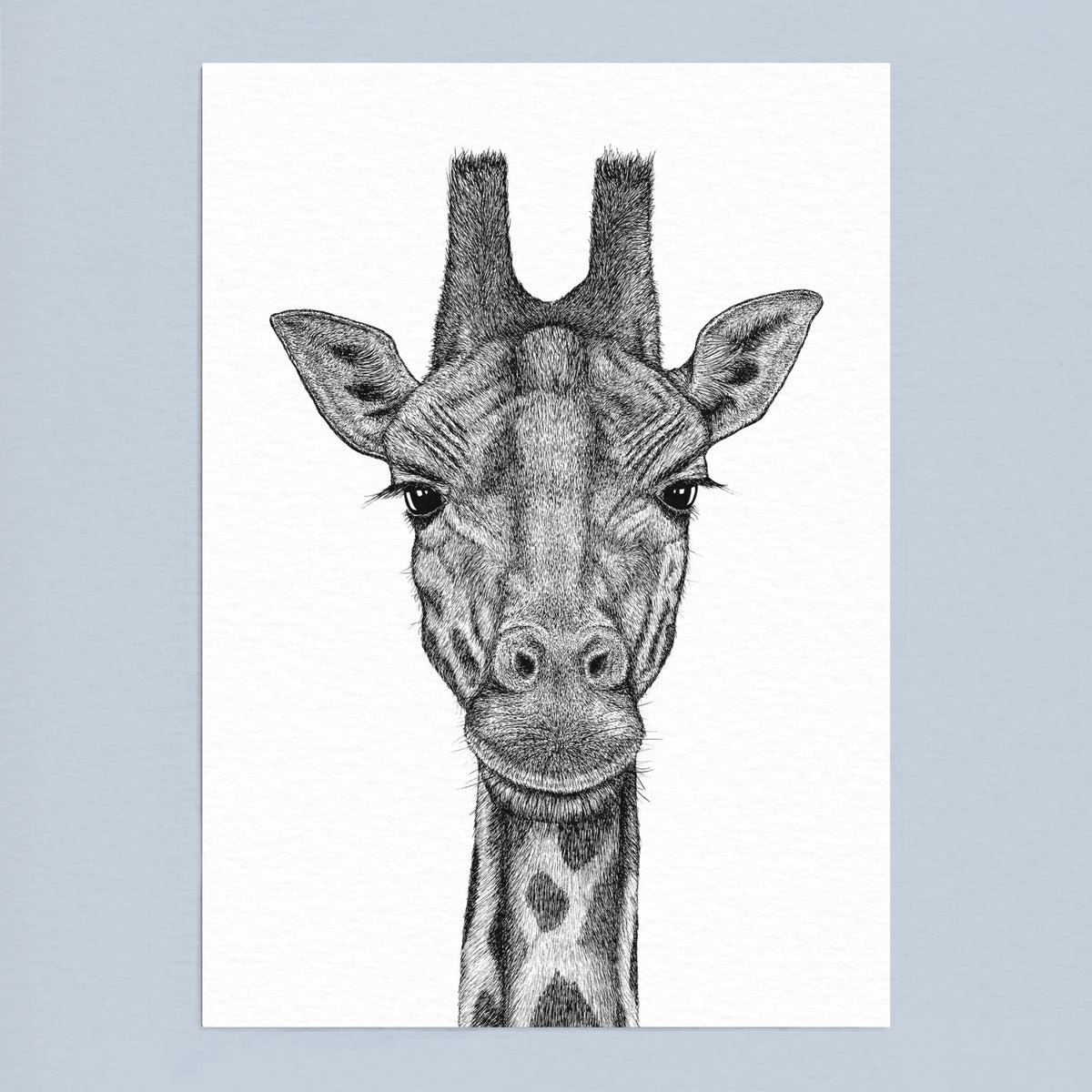 Giraffe Art Print - White
