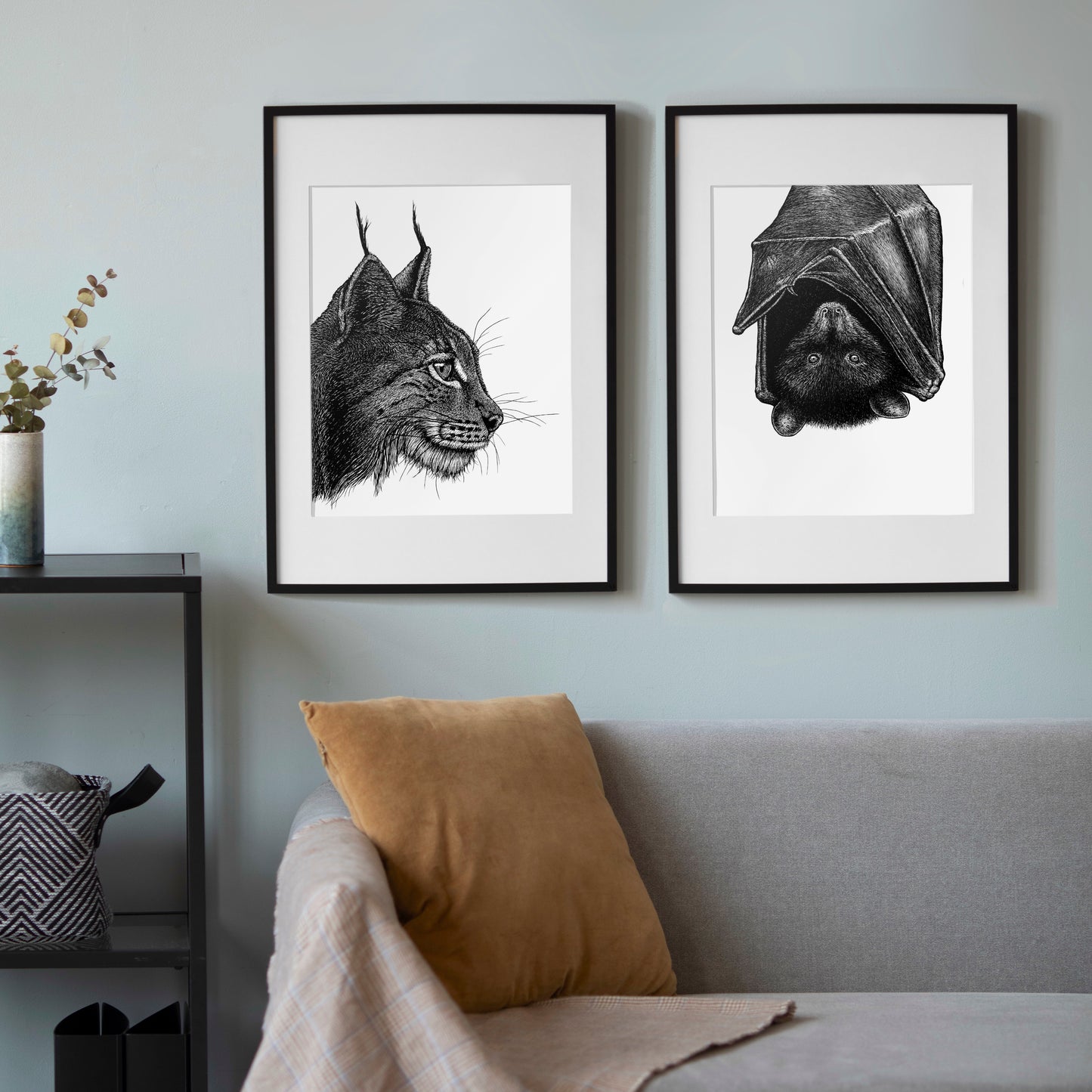 Lynx Art Print - White