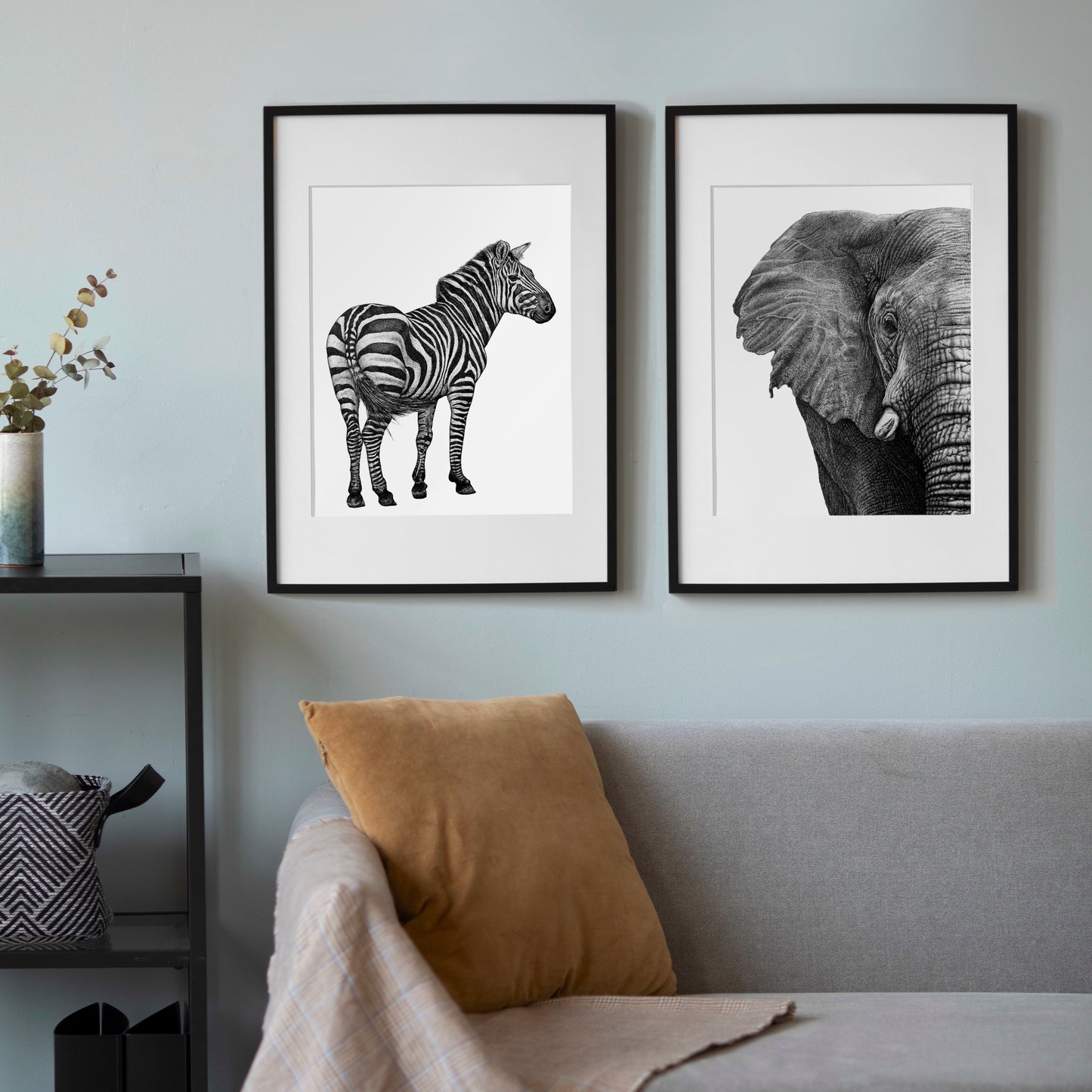 Plains Zebra Art Print - White