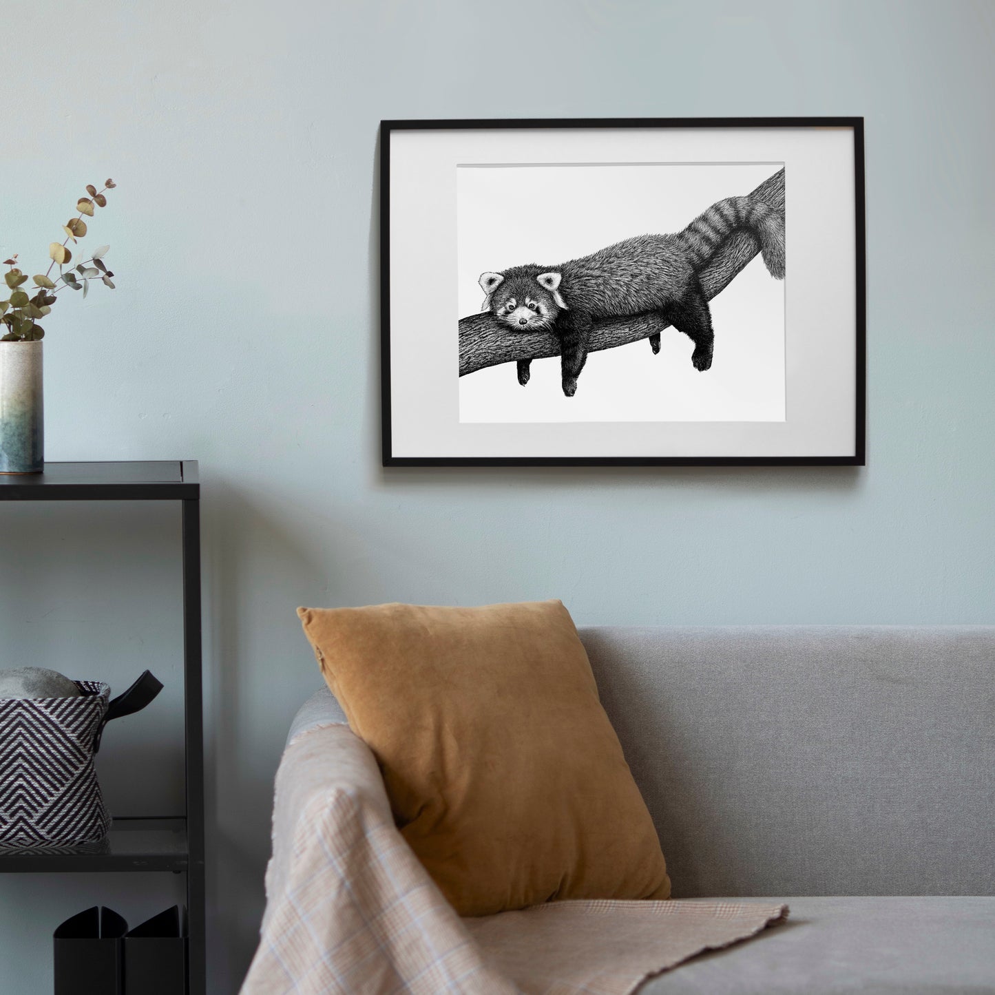 Red Panda Art Print - White