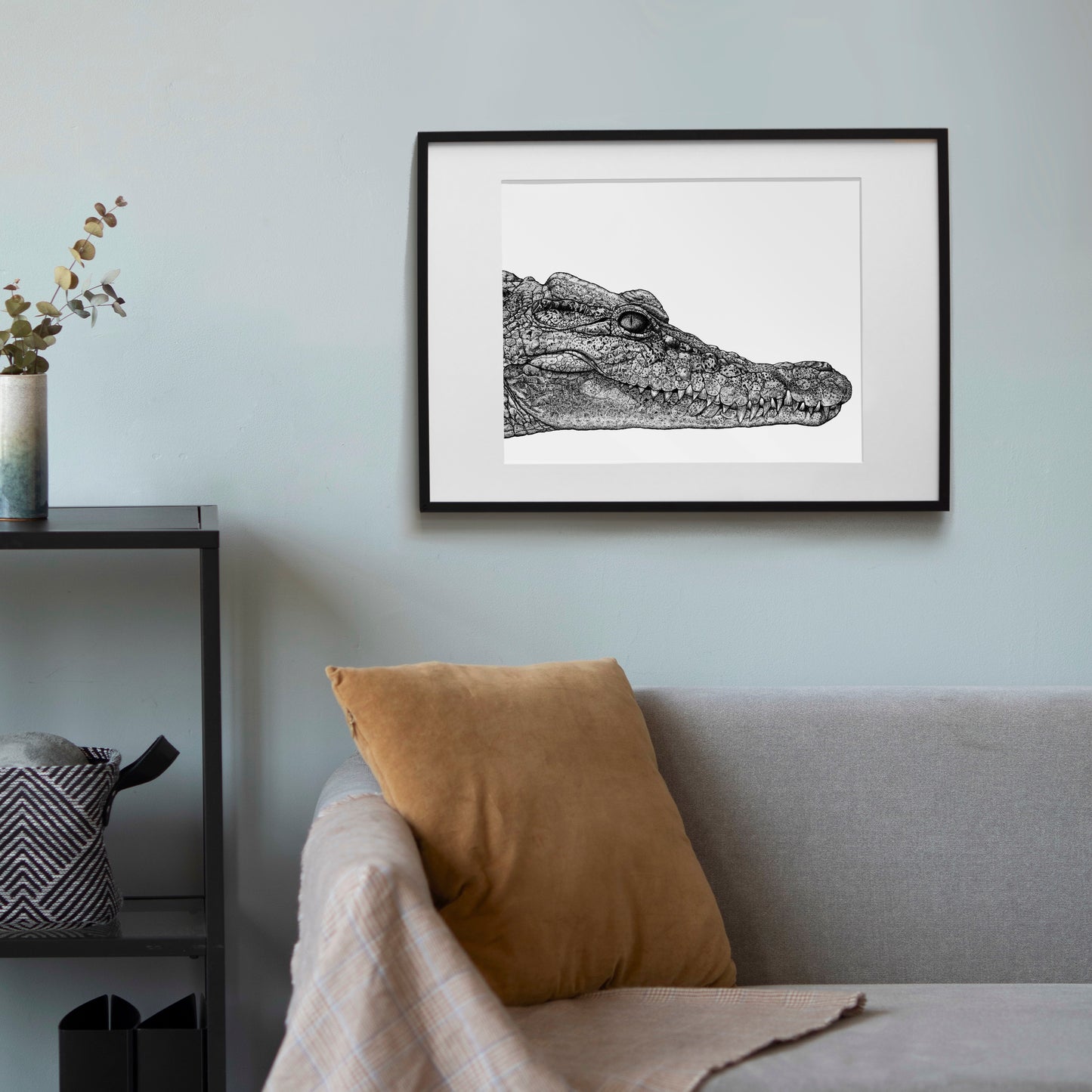 Philippine Crocodile Art Print - White