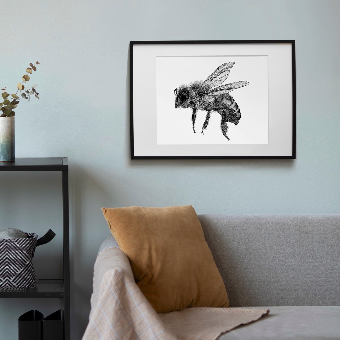 Honey Bee Art Print - White