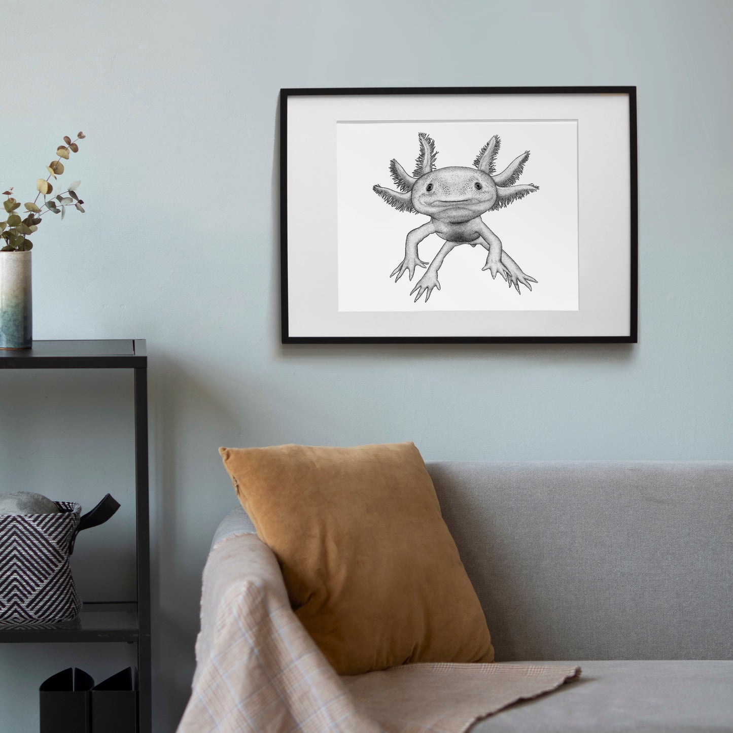 Axolotl Art Print - White