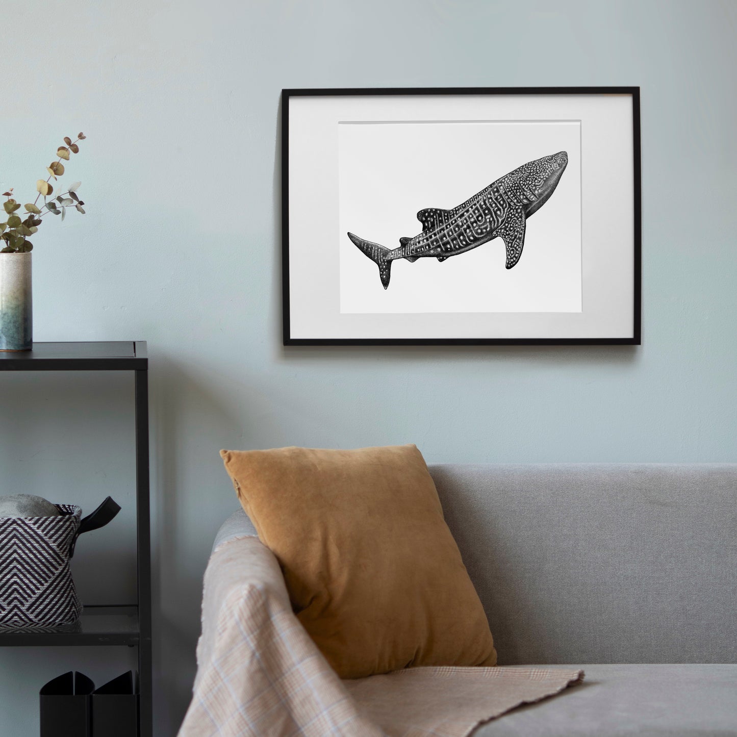 Whale Shark Art Print - White