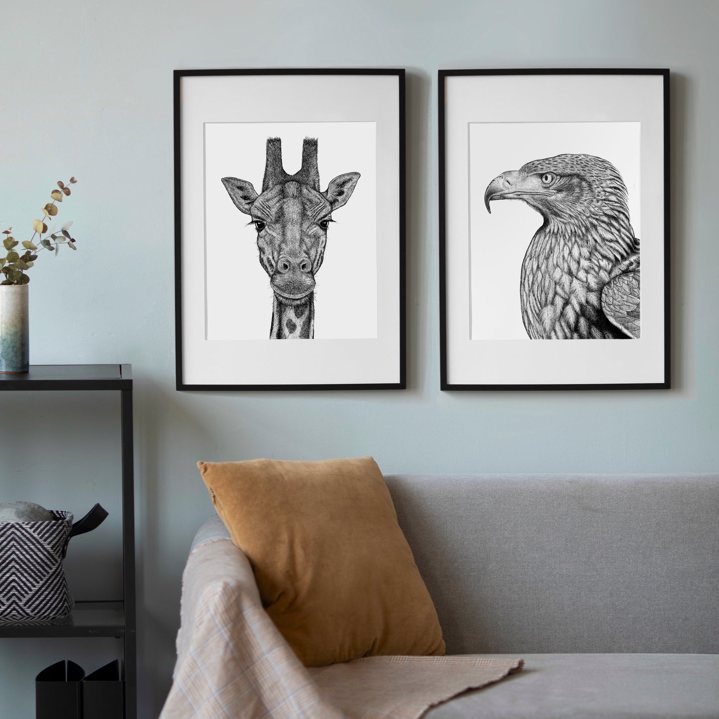 Steppe Eagle Art Print - White