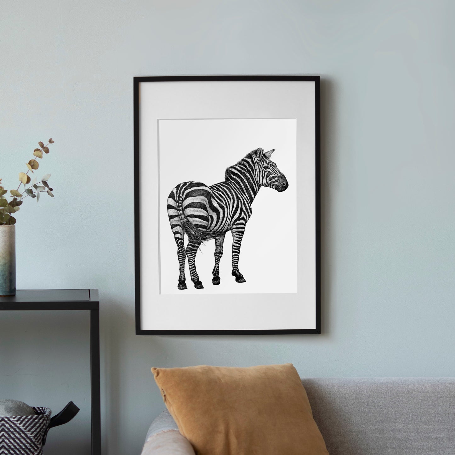 Plains Zebra Art Print - White