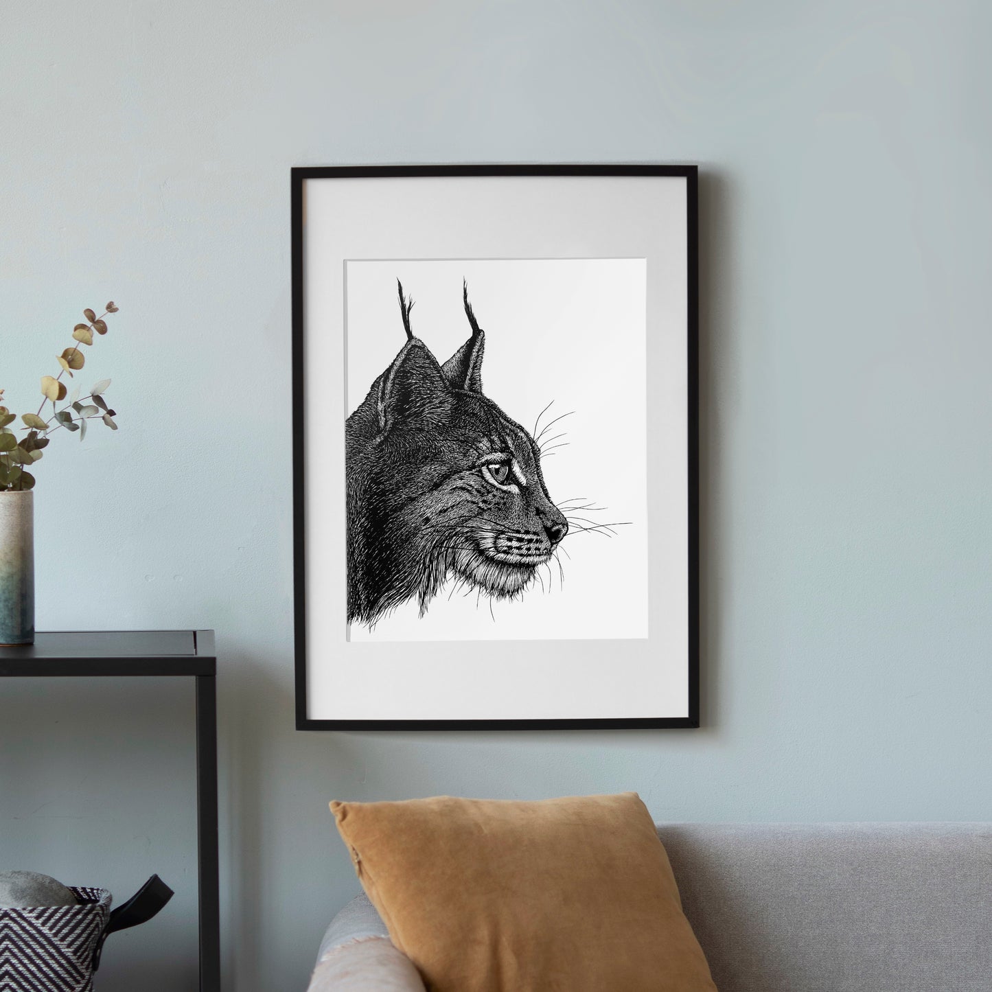 Lynx Art Print - White