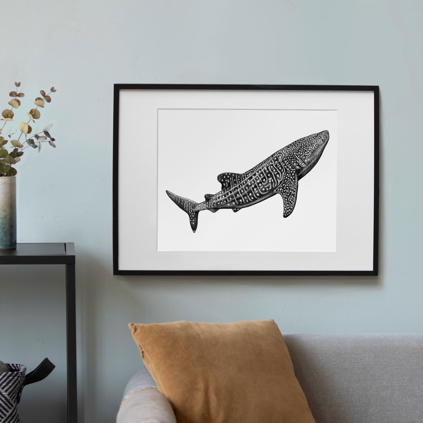 Whale Shark Art Print - White