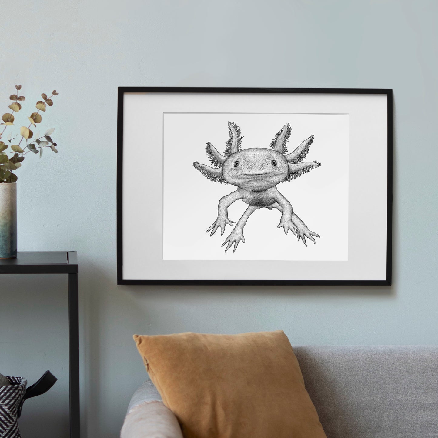 Axolotl Art Print - White