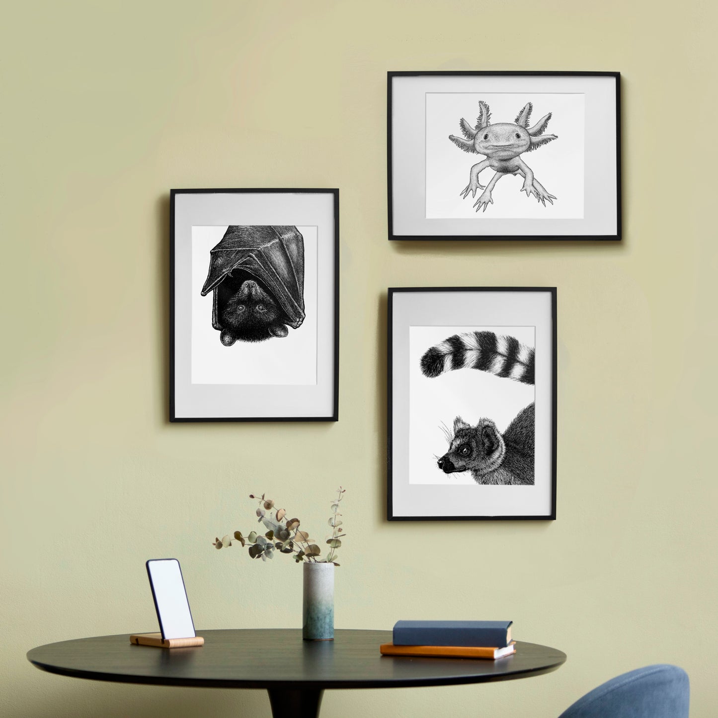 Axolotl Art Print - White