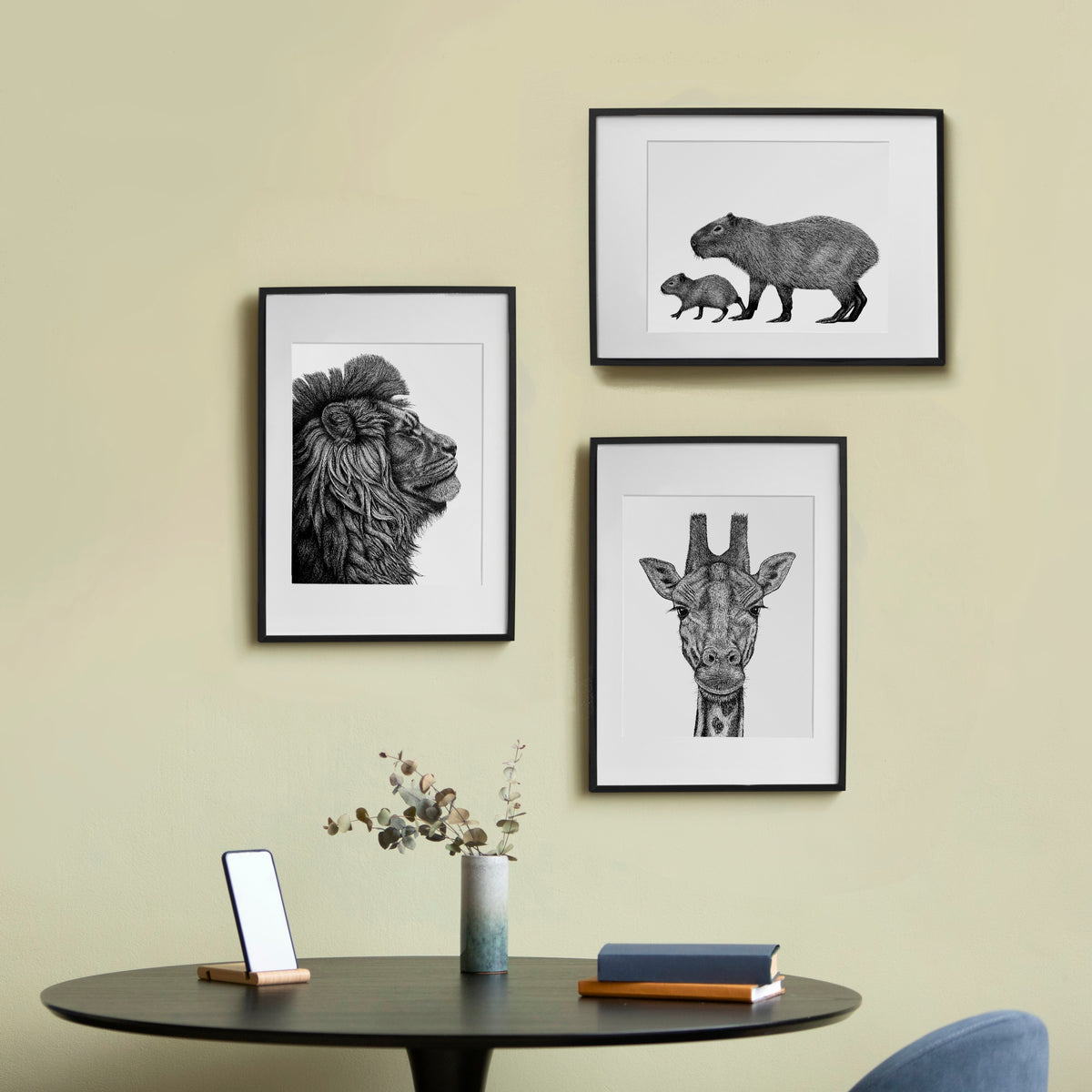 Capybara Art Print - White