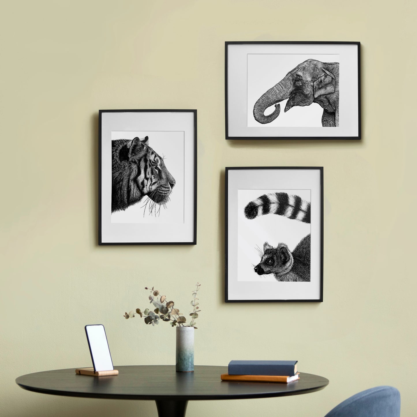 Ring-Tailed Lemur Art Print - White