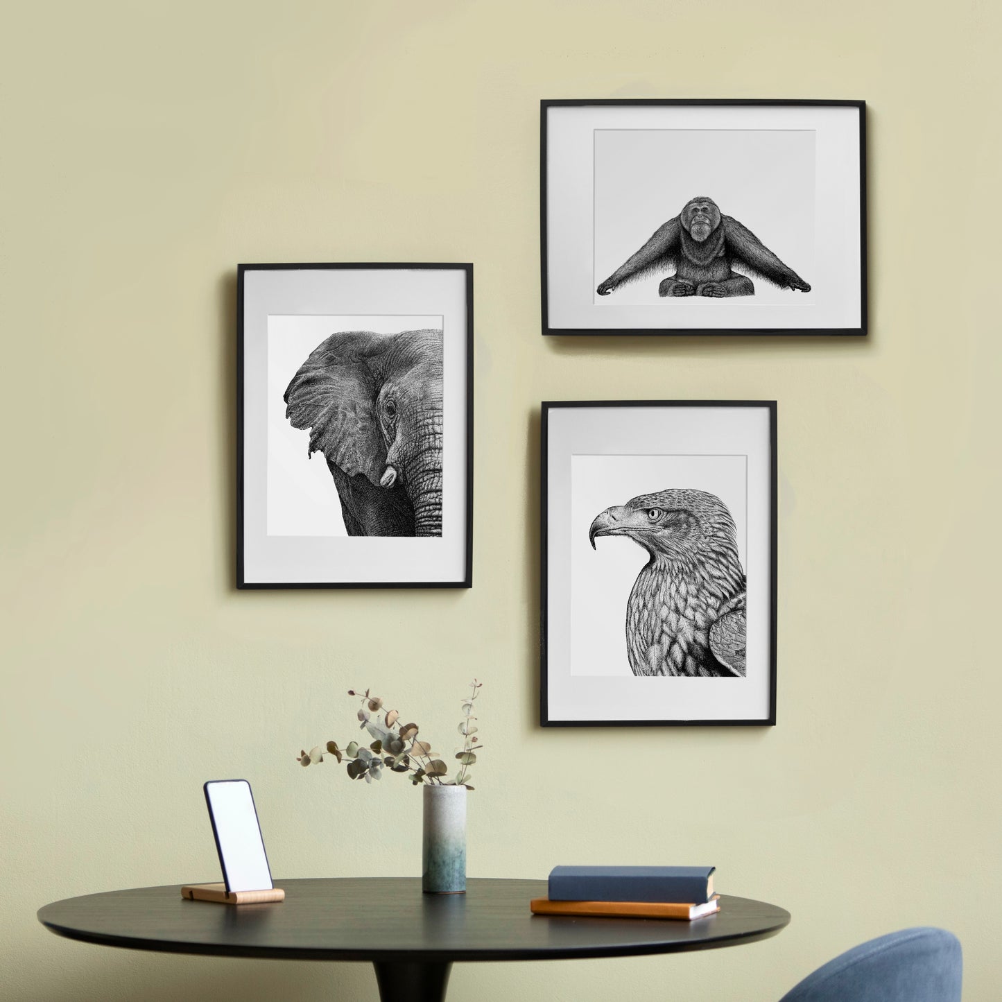 Sumatran Orangutan Art Print - White