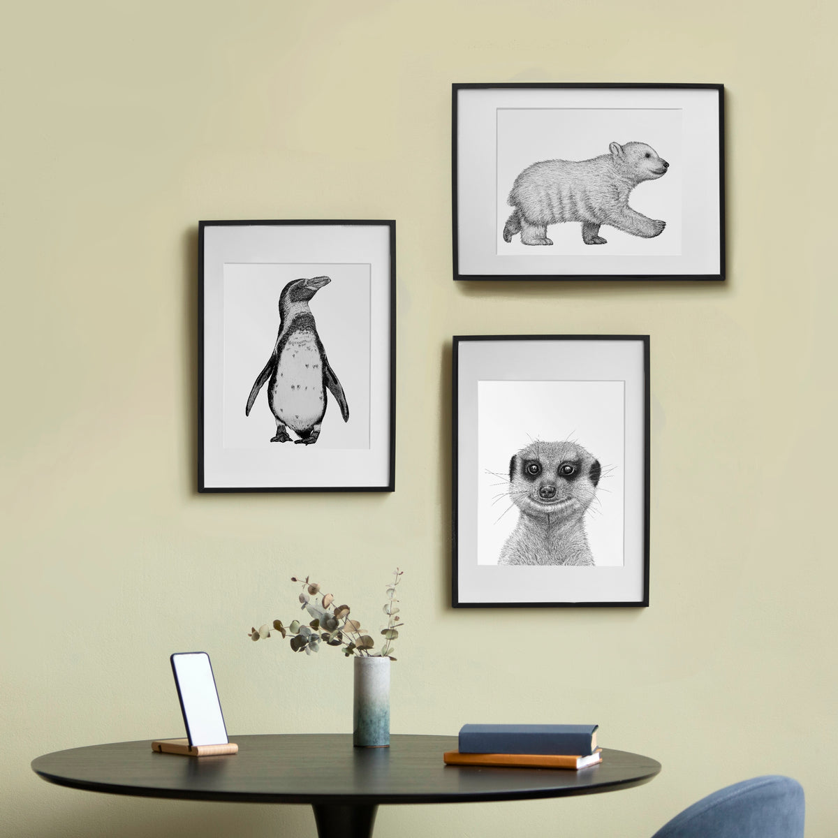 Polar Bear Cub Art Print - White