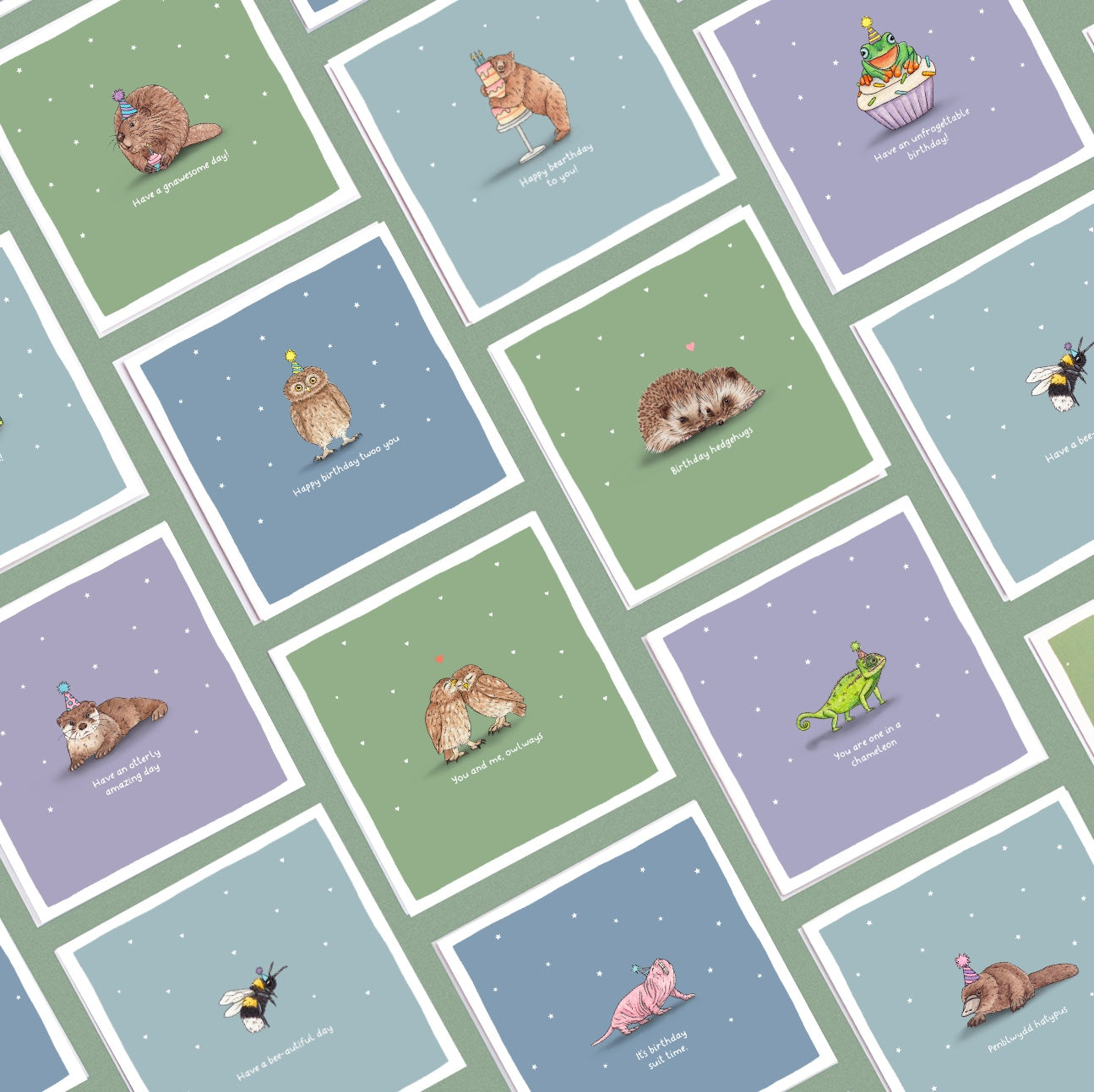 Penblwydd Hatypus Welsh Birthday Pun Card