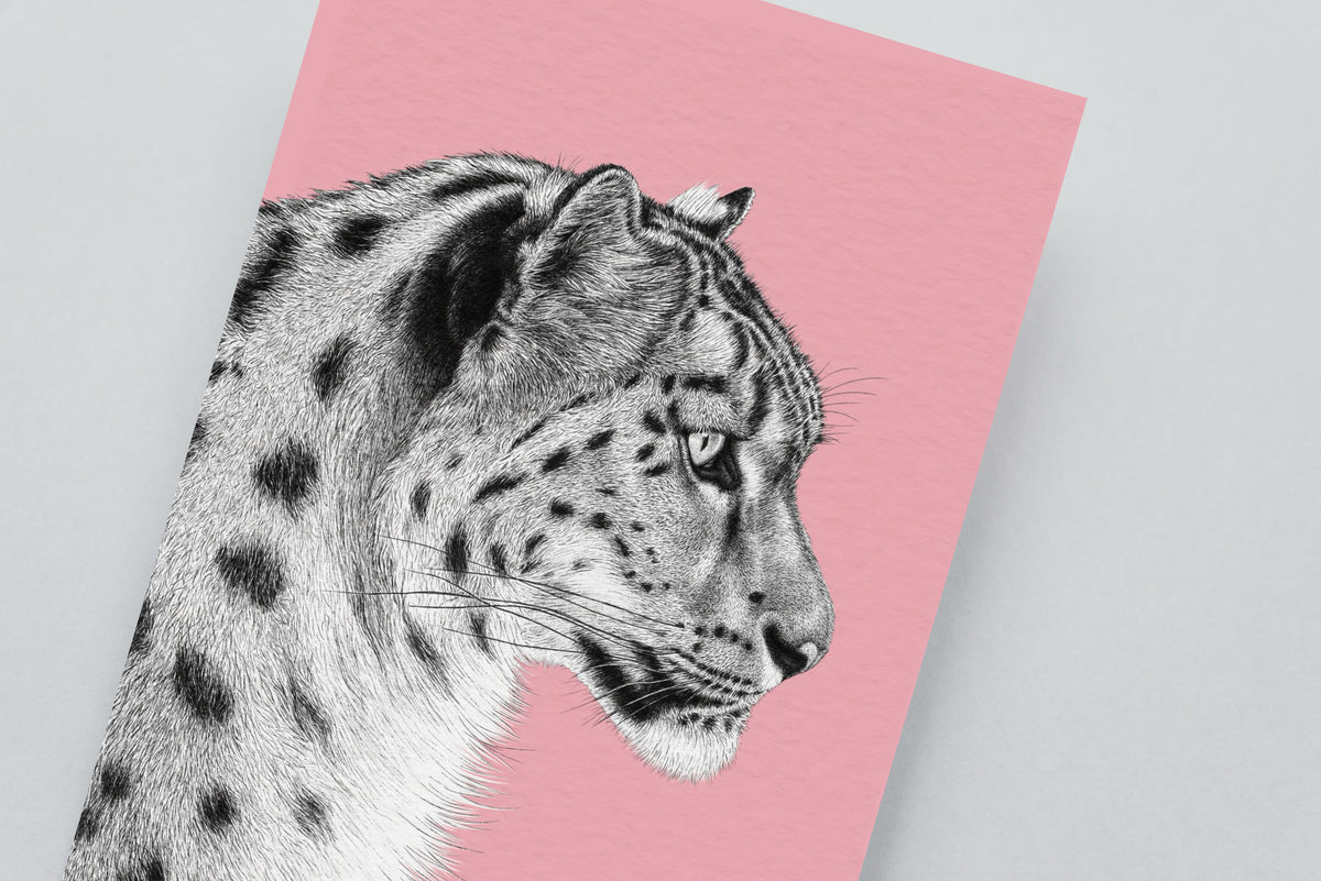 Snow leopard art print
