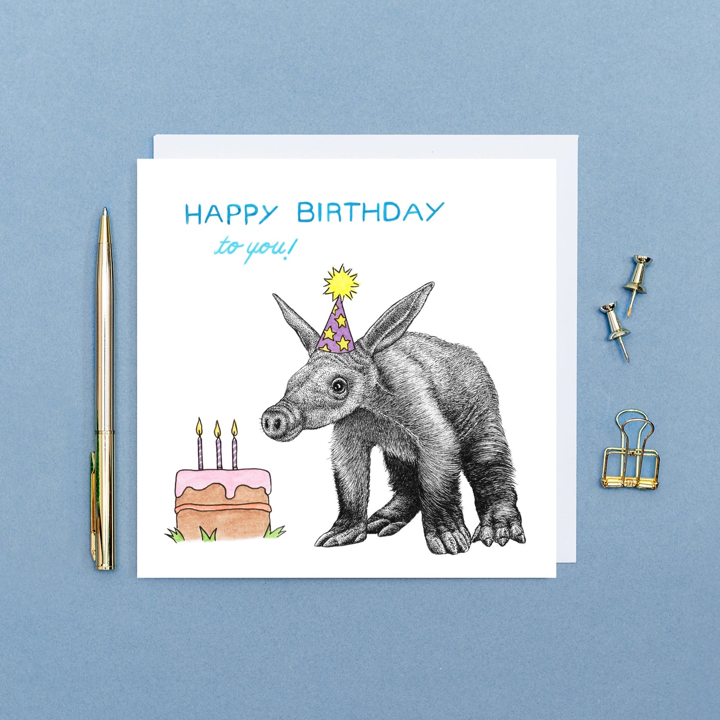 Aaardvark birthday card