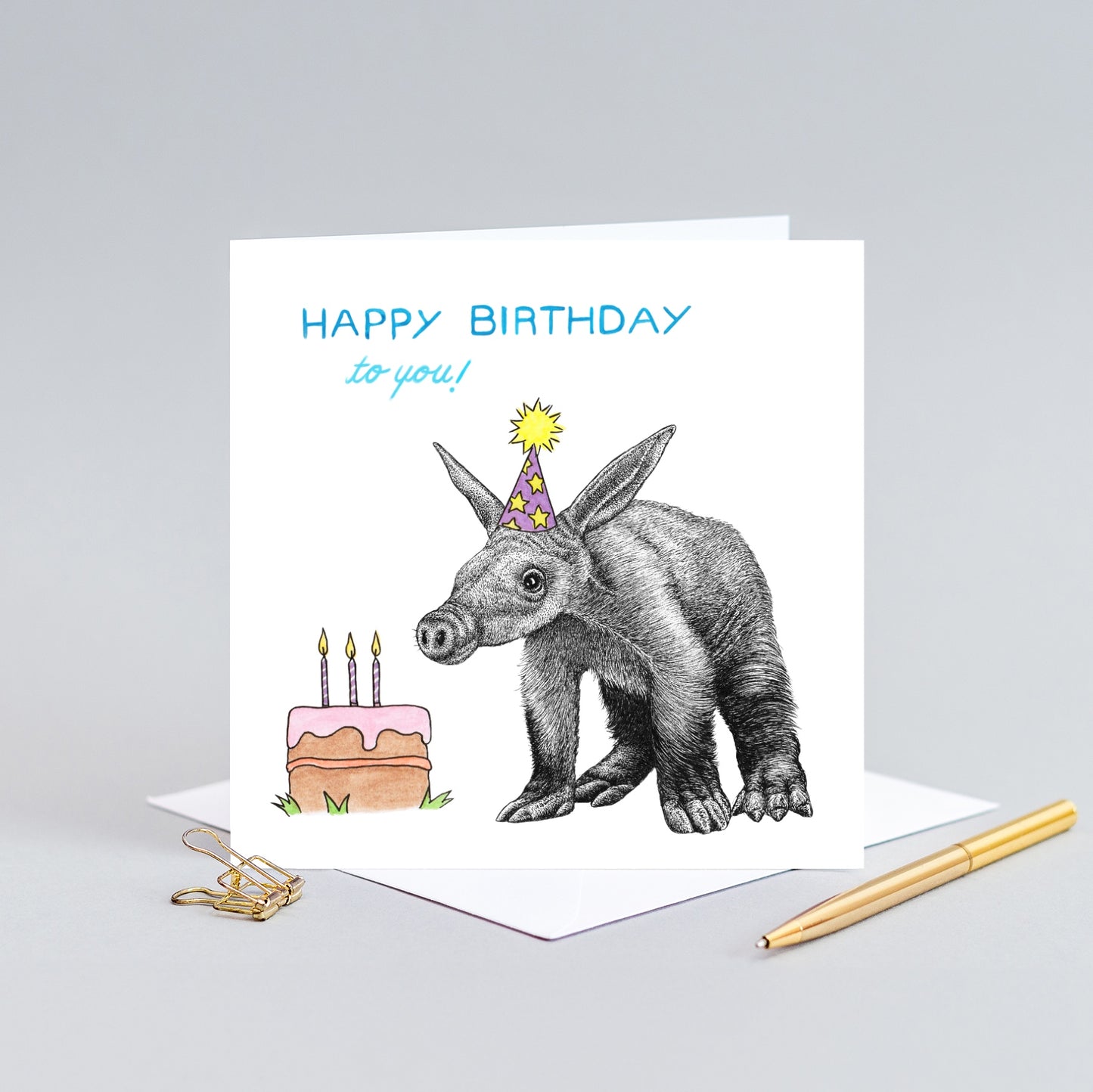Aaardvark birthday card