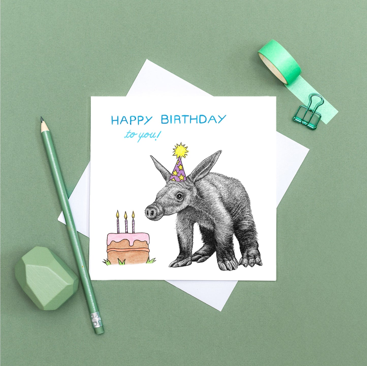 Aaardvark birthday card