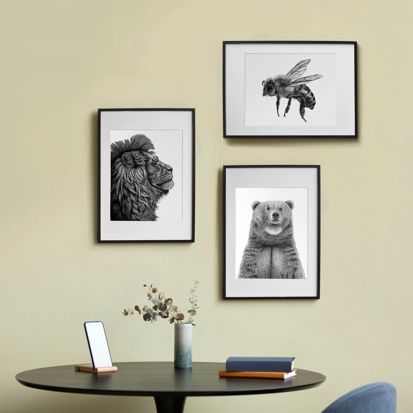 Honey Bee Art Print - White