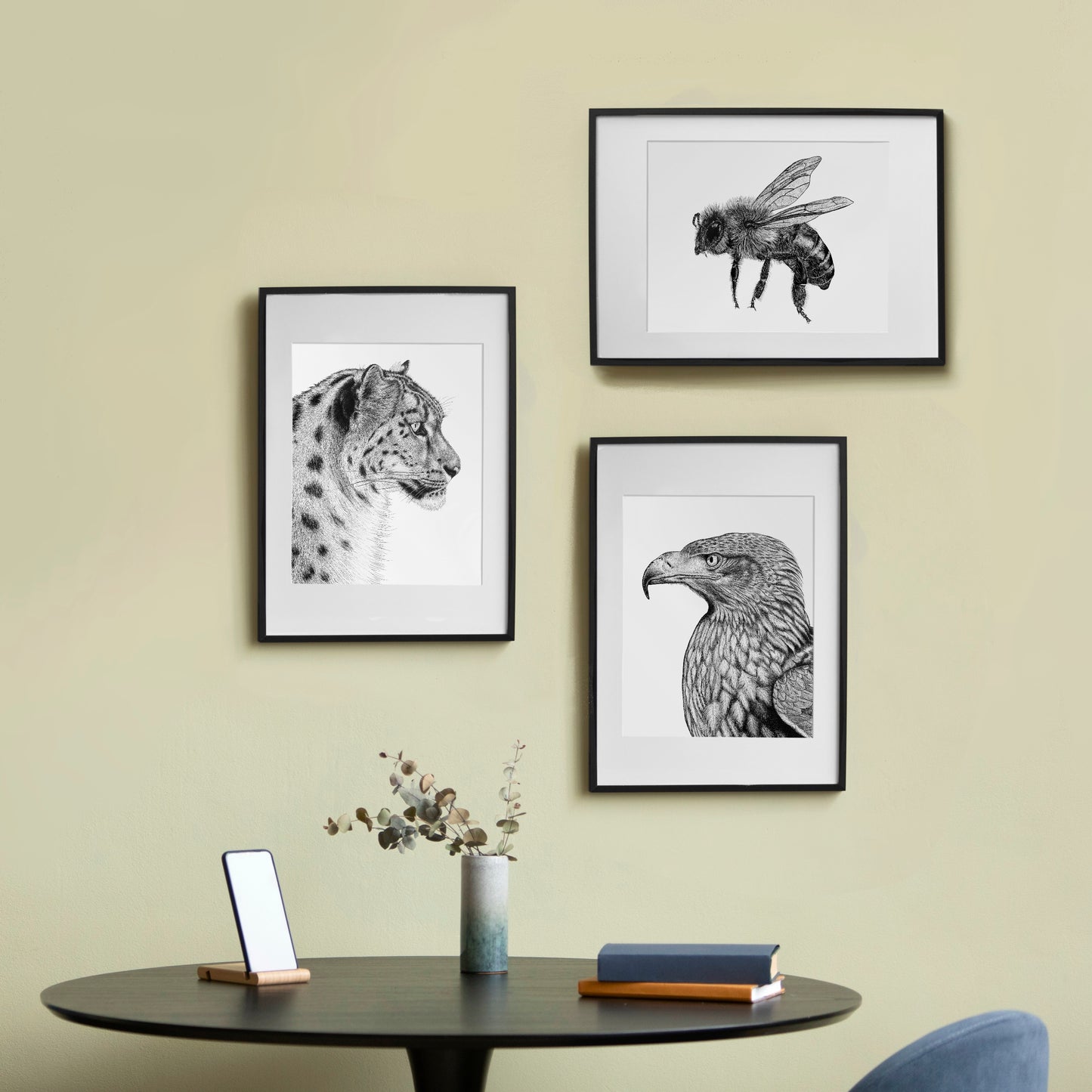 Steppe Eagle Art Print - White