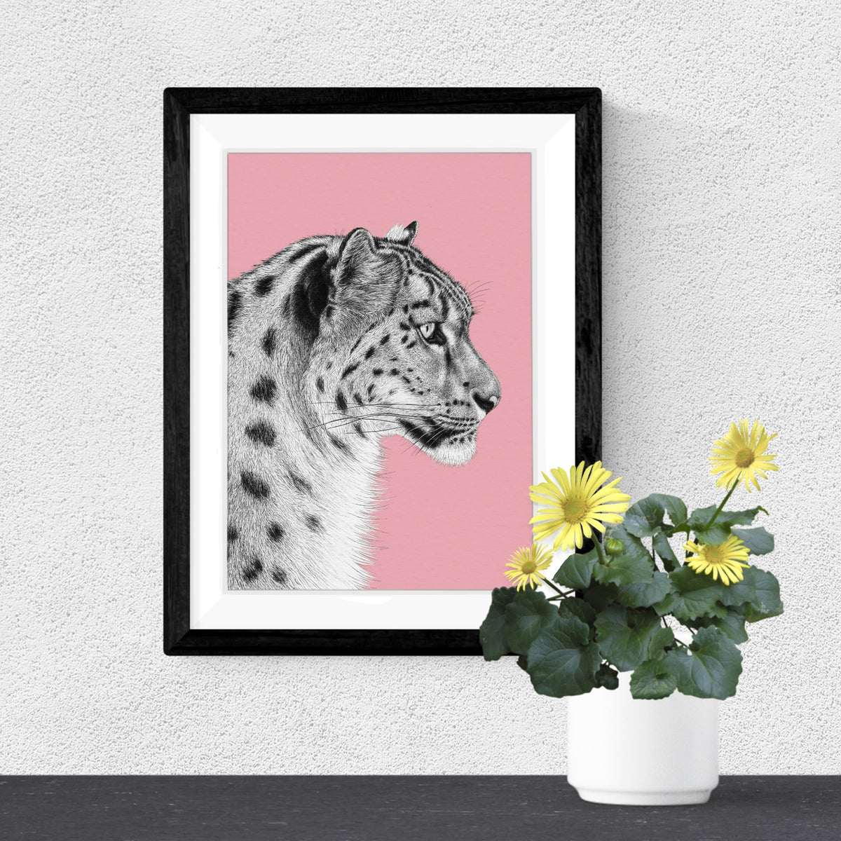 Snow leopard art print