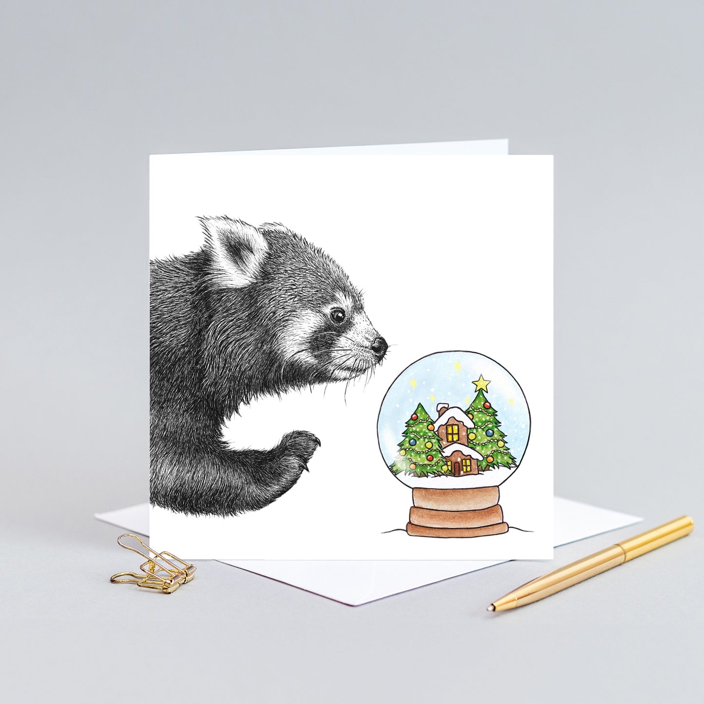 Red Panda Christmas card