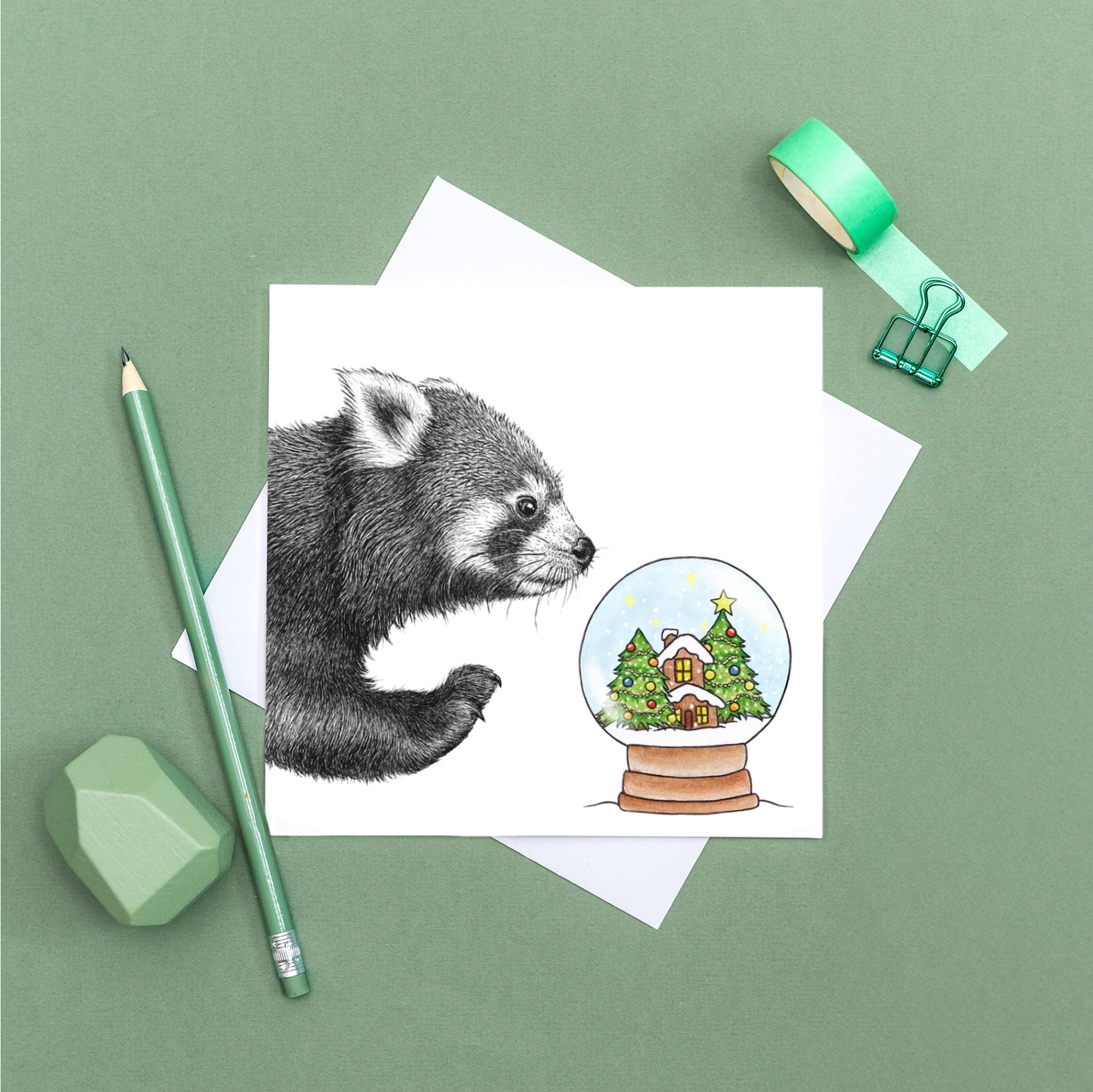 Red Panda Christmas card