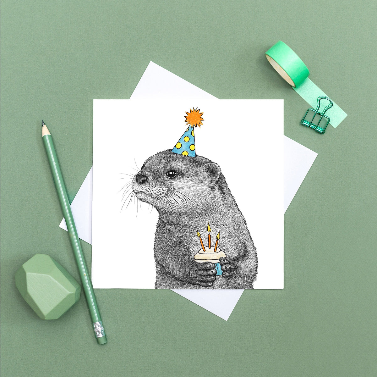 Otter birthday card