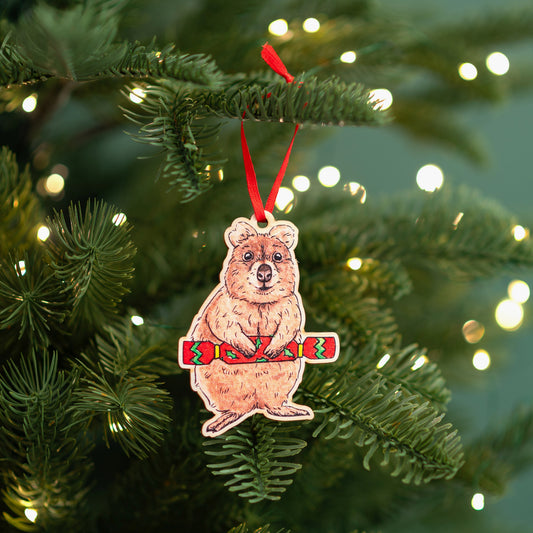 Wooden Quokka Christmas Decoration