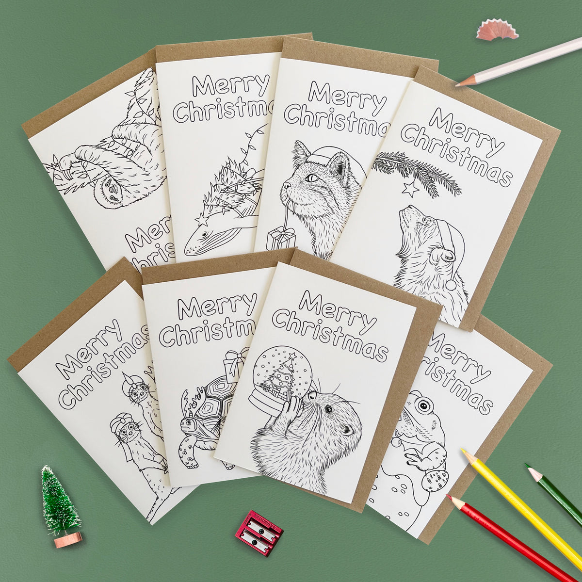 Colour-In Christmas Card and Tag Set