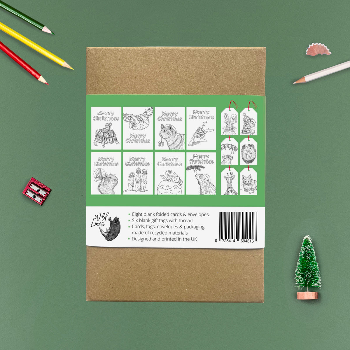Colour-In Christmas Card and Tag Set