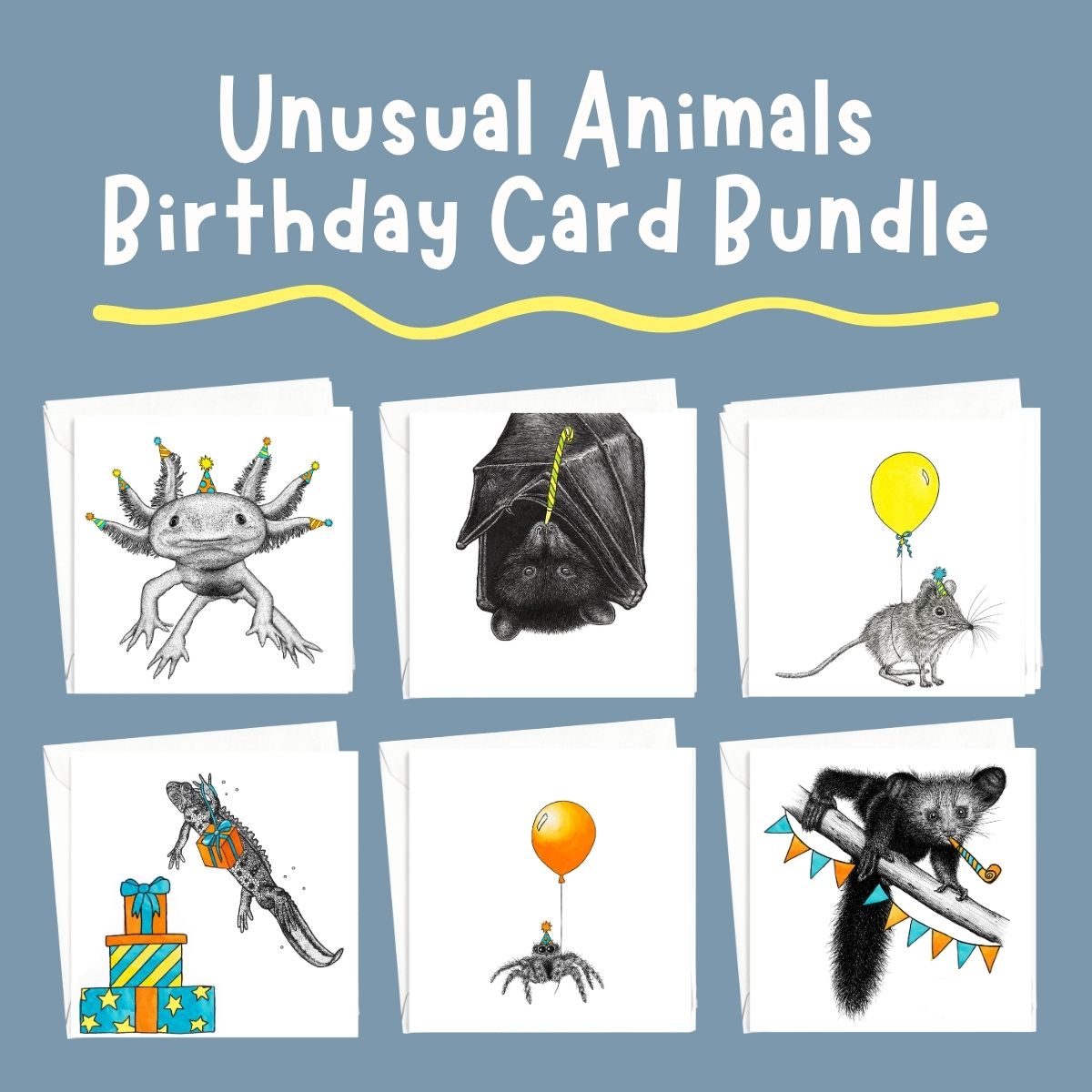 Unusual Animals Birthday Card Bundle