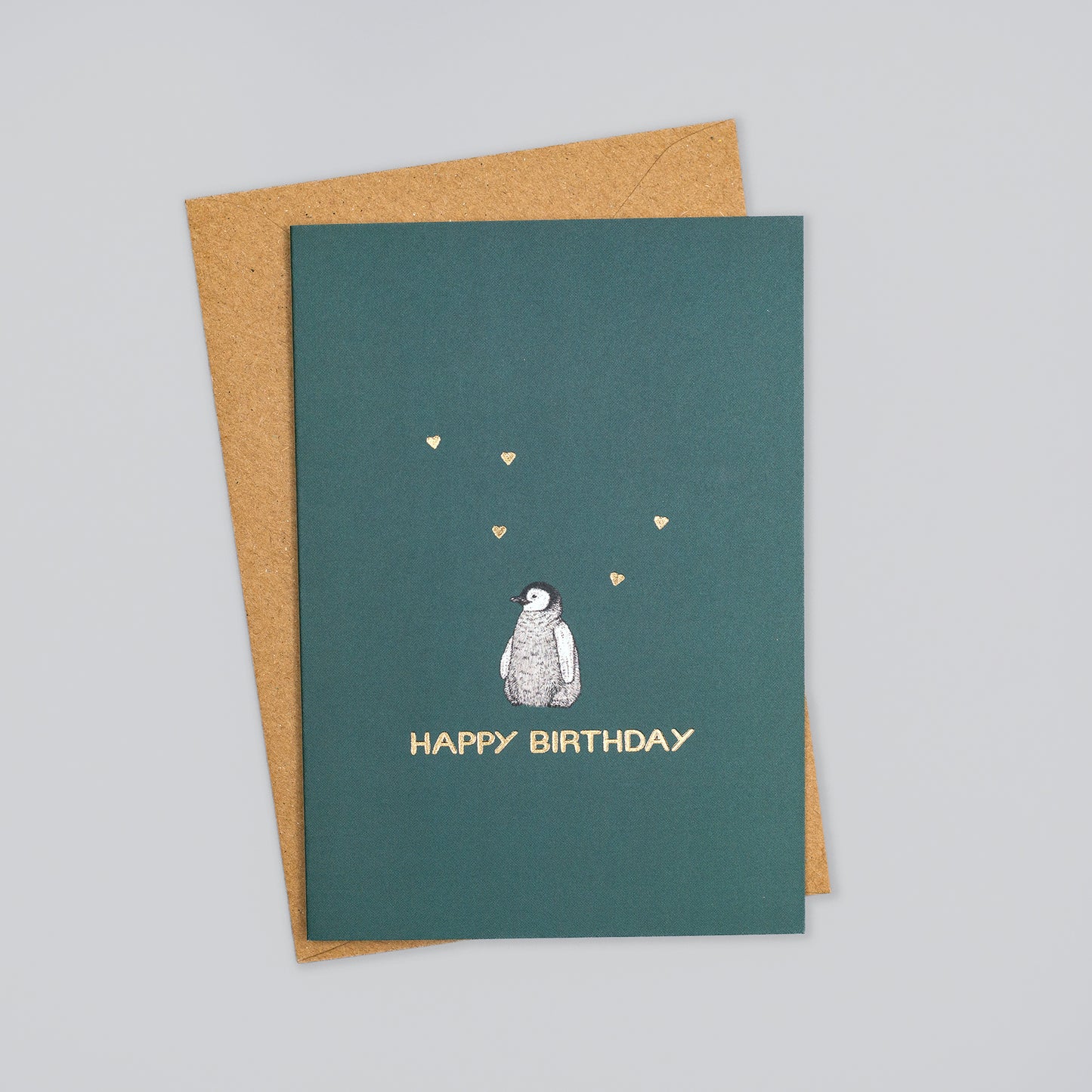 Luxury penguin birthday card