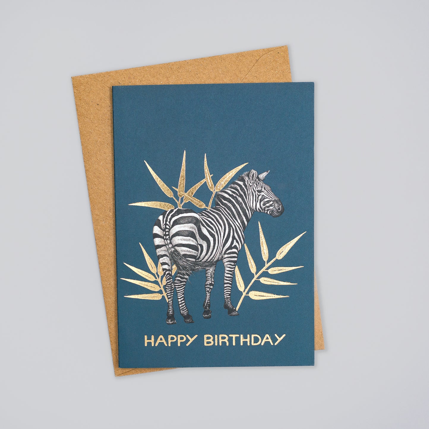 Luxury zebra birthday card