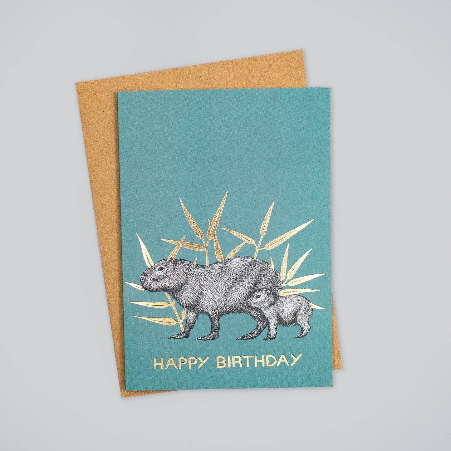 Luxury capybara birthday card