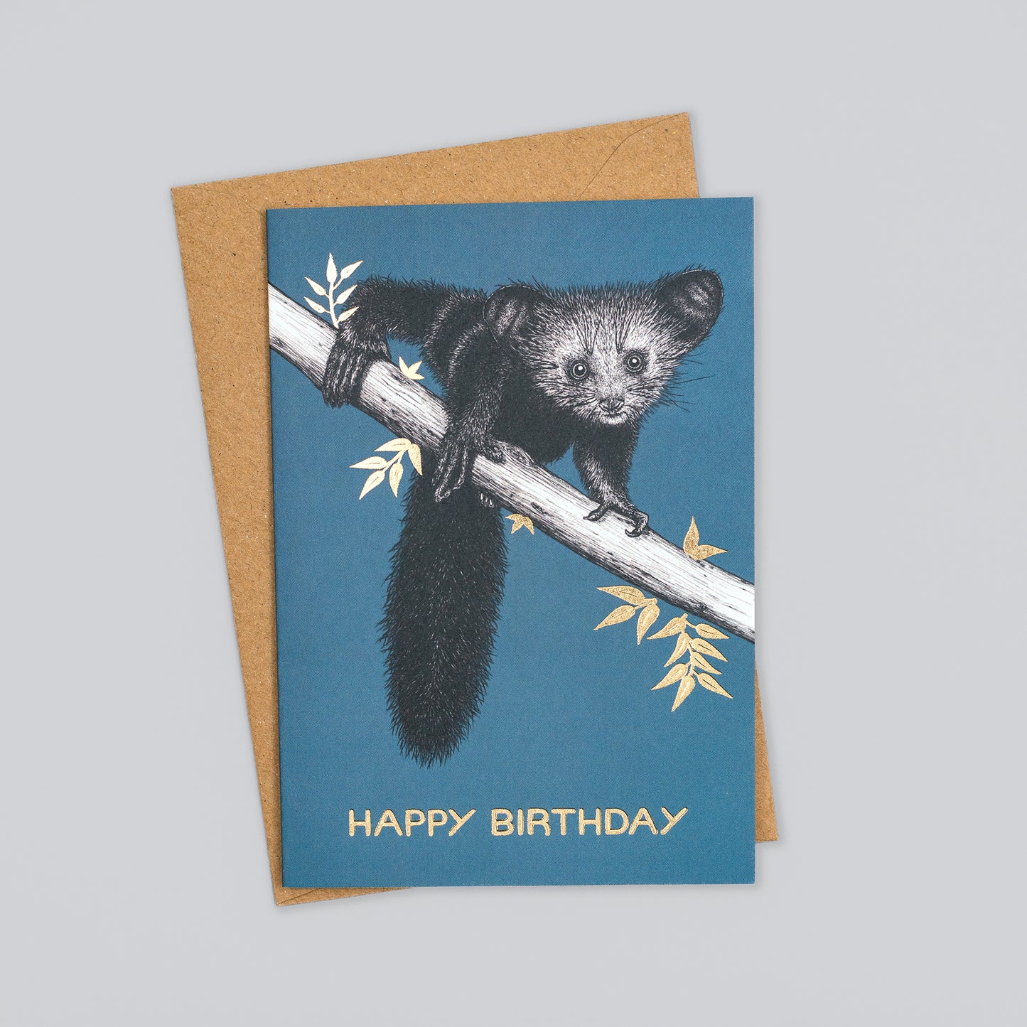 Luxury lemur birthday card