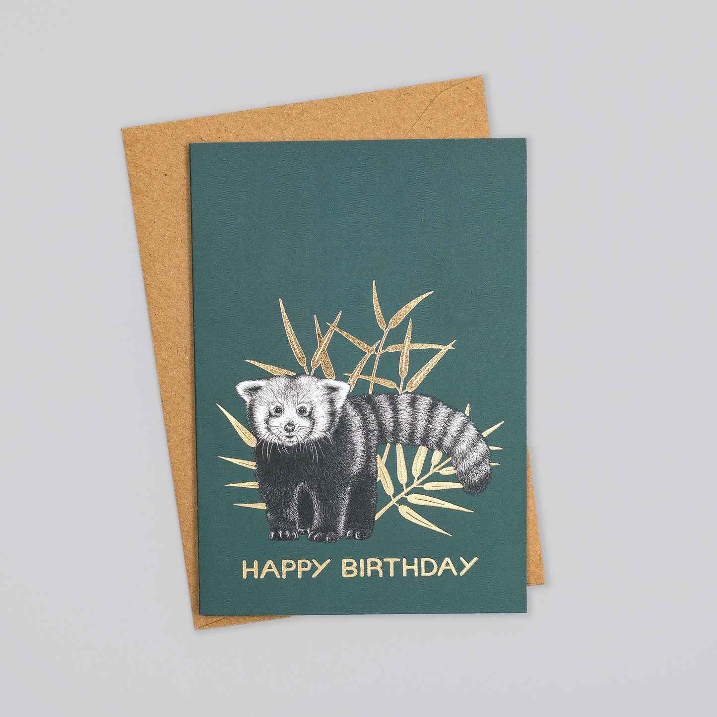 Luxury red panda birthday card